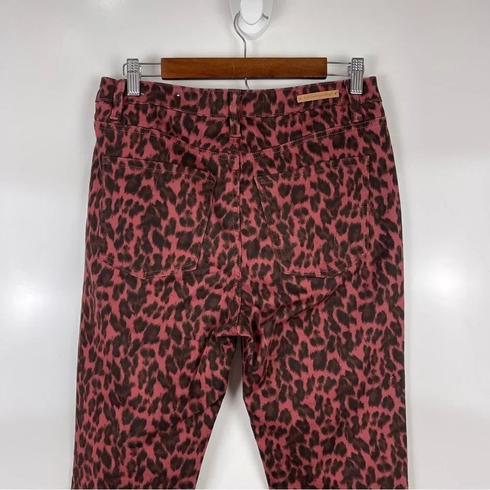 Soft Surroundings Ultimate High Rise Skinny Jeans Leopard Print Women's Size 10